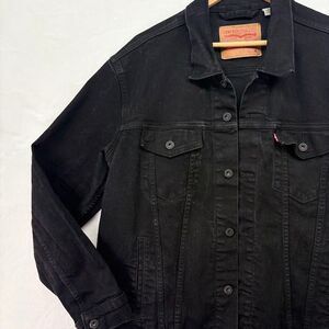Levi's  Men’s Black Denim Jean Trucker Jacket Button Up Size X Large